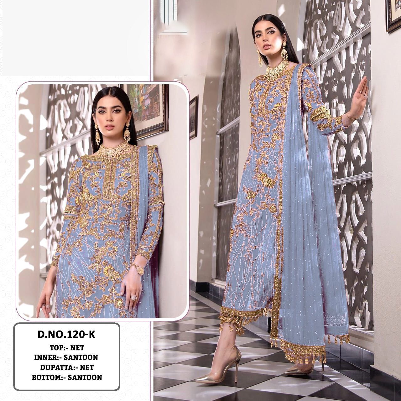 KF 120 Colors Wholesale Pakistani Salwar Suits Catalog